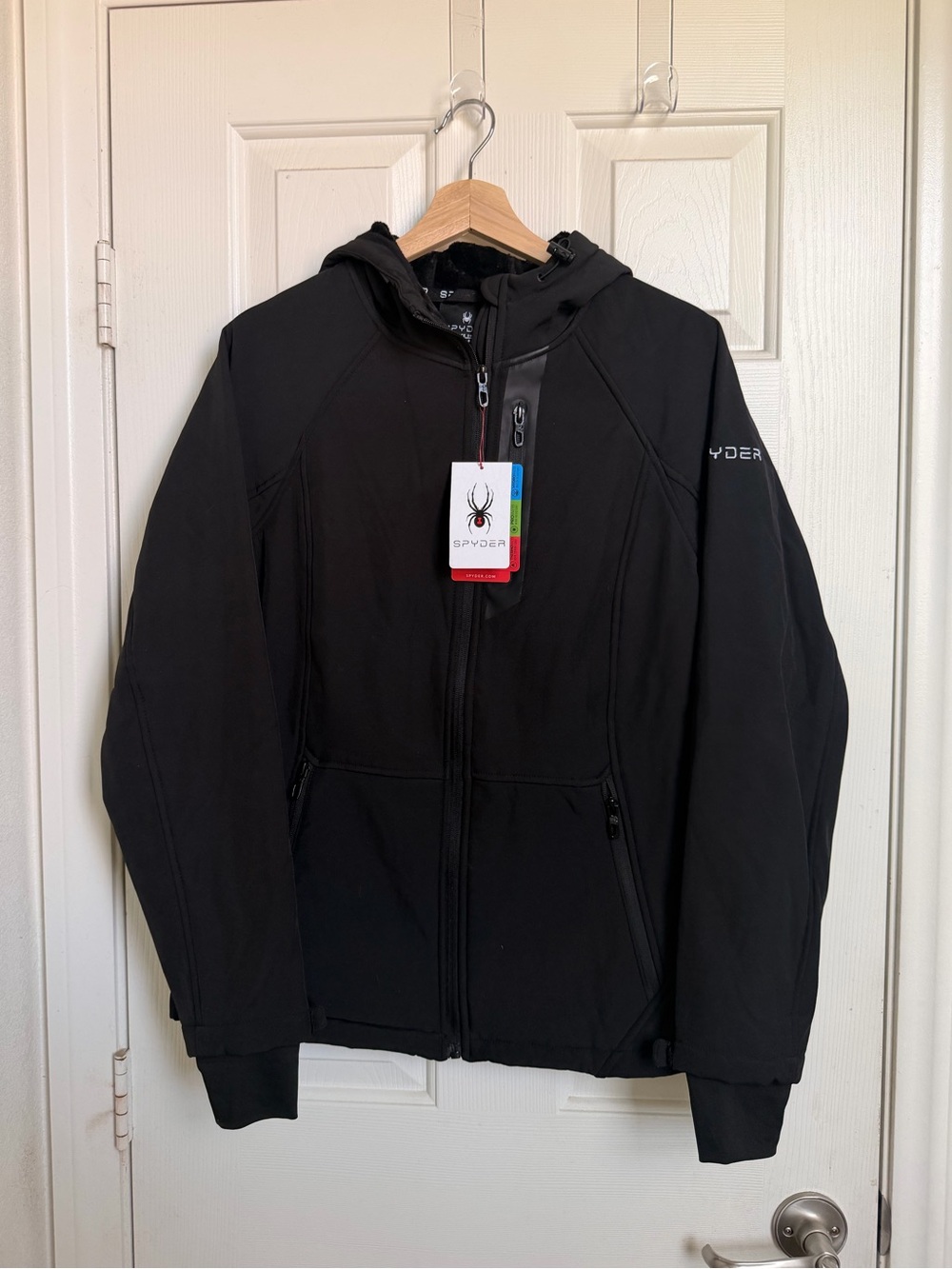 Spyder Women’s Black Hooded Softshell Jacket